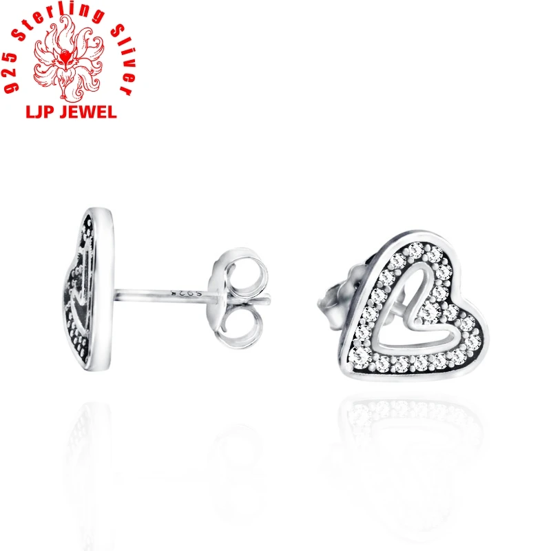 2020 Valentine Nové 925 Sterling Silver Šumivé voľnou rukou Srdce Korálkové Kruhu Stud Náušnice pre Ženy Módne Šperky