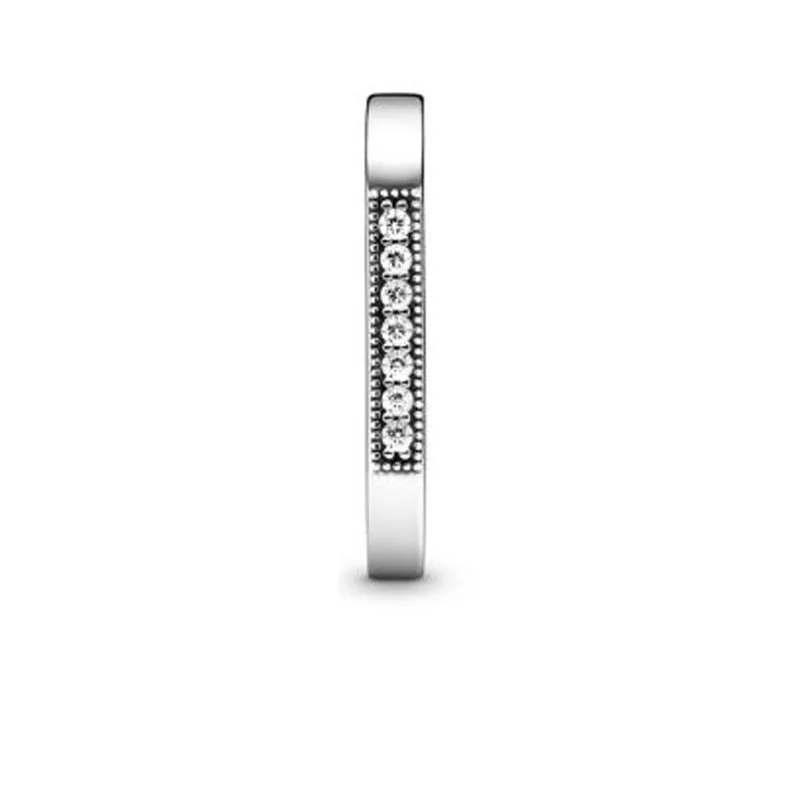 2020 valentínske 925 sterling silver Krúžky Šumivé Logo Bar Stohovanie Krúžok Žien módne šperky Svadobný dar