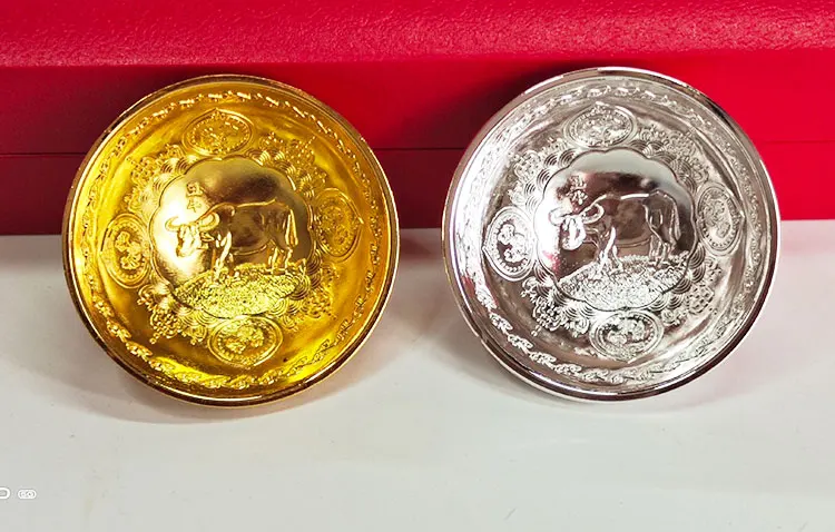 2020 Zverokruhu Dobytka rok zlato strieborná misa á minca s box a certifikácie kolekcie darček prítomný