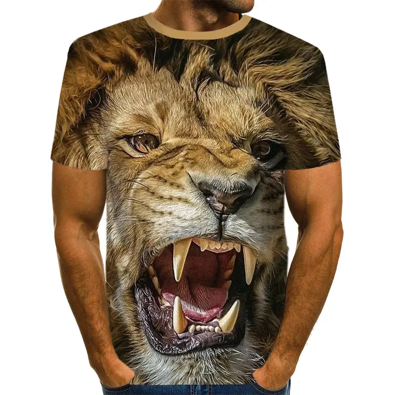 2020 Zvierat pánske T-shirt krátkym rukávom 3D Tričko bežné nosenie lev 3D print T shirt hip-hop tee topy Európskej veľkosť XXS-6XL