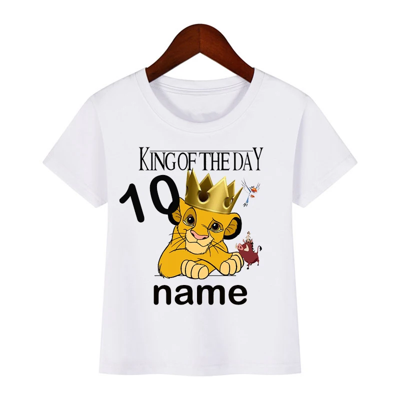2020 Číslo 1-10 Lion King Narodeniny Chlapcov Košele Chlapca Simba Shirt Dieťa Dievčatá Šaty Krátke Sleeve Tee Topy Pre 2-9 Rokov Olome99
