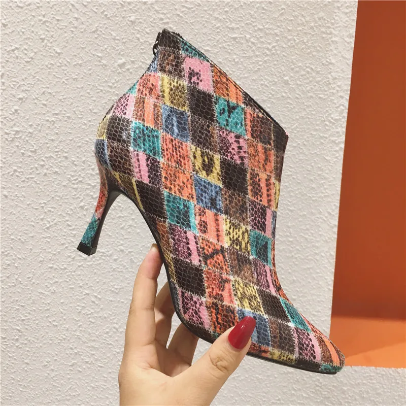 2020 Ženy, móda, Topánky Ukázal Prst Vysokej Pošmyknúť Na Náklon Členok Čerpadlá Stiletto Botas Zapatos De Mujer sexy Hadí vzor Topánky