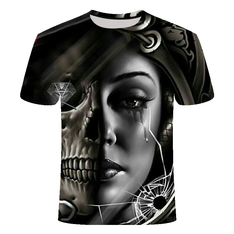 2020New Dizajn tričko muži/ženy ťažkých kovov smrtka Lebky 3D vytlačené t-shirts bežné Harajuku štýl tričko streetwear topy