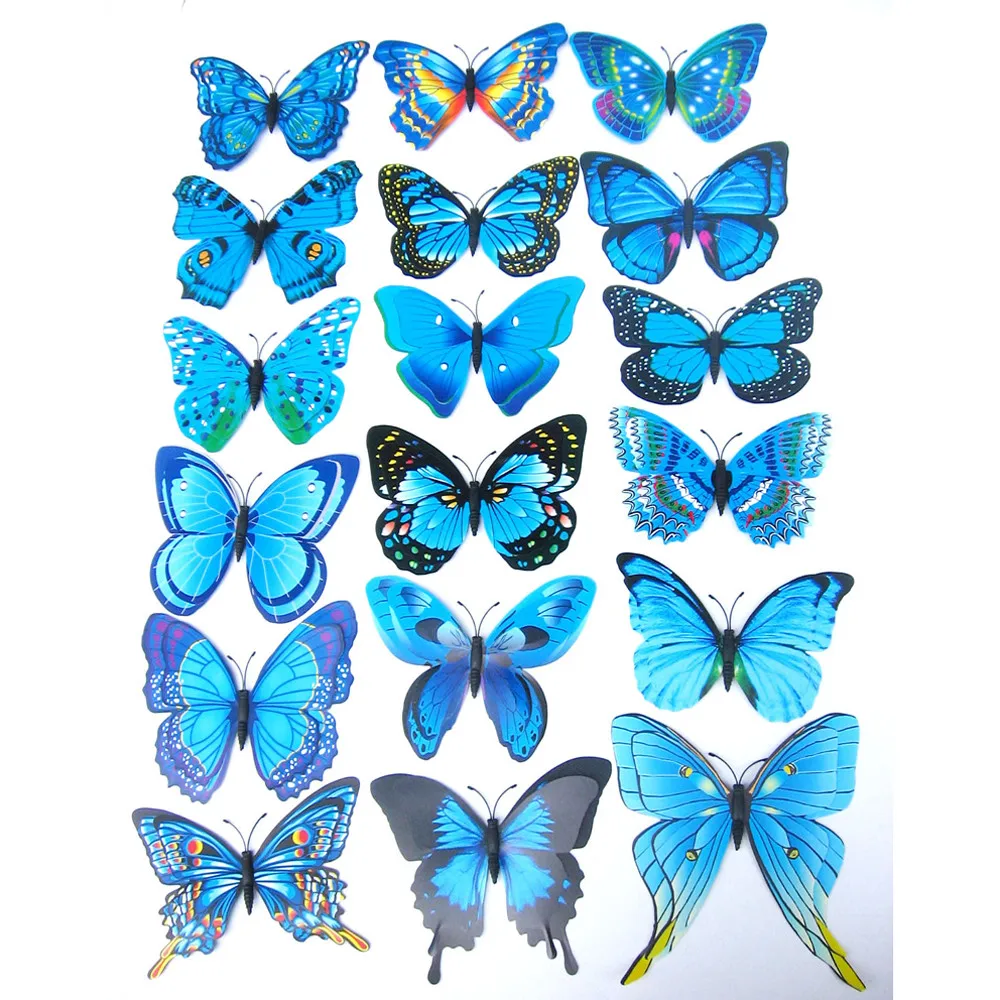 2021 dekorácie vintage 12x 3D Butterfly Stenu, Nálepky, Chladnička Magnet Izba Dekor Odtlačkový Nášivka декор дома новый год