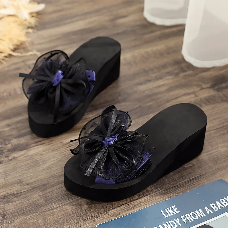 2021 módne Ženy Luk Letné Sandále, Papuče Krytý Vonkajší Flip-flops Pláže Topánky Žena Papuče scarpe ženy pantoufle