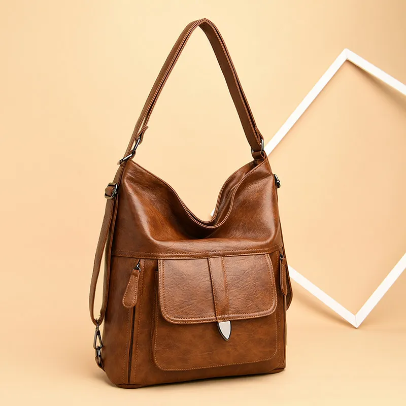 2021 nové módne retro multifunkčný batoh žena kožená taška cez rameno študentka, školské tašky cestovné batoh pre voľný čas