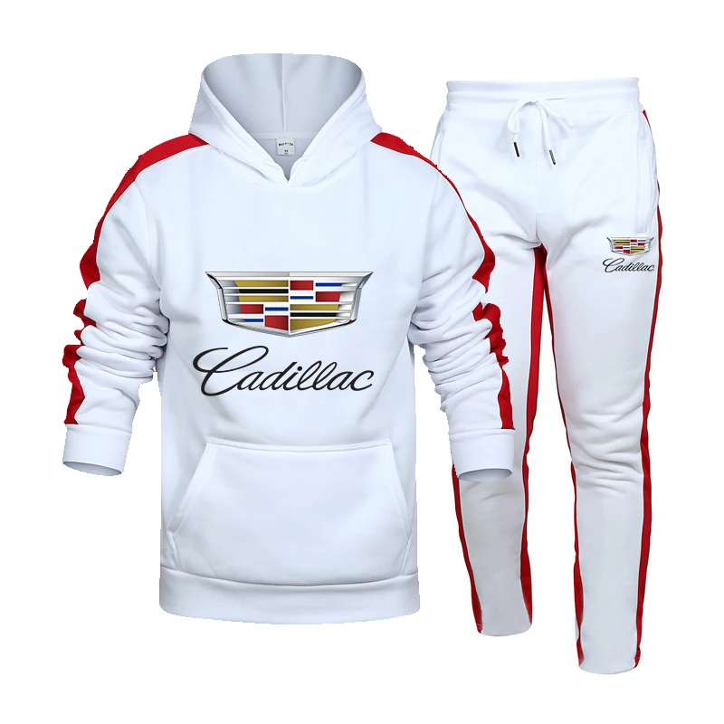 2021 Nové pánske Oblek s Kapucňou, Cadillac Logo Módne Šitie Jeseň A v Zime Bežné Ulici Športové Sledovať Oblek Ázijské Veľkosť S 3X