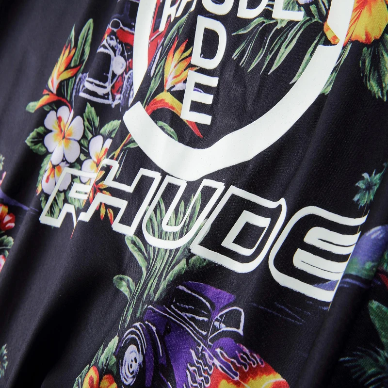 2021 Nové Rhude Tričko Havajské High-Zápas Verzia Rhude t-Shirt Muži Ženy Street Oblečenie Bežné Rhude Pláži Košele