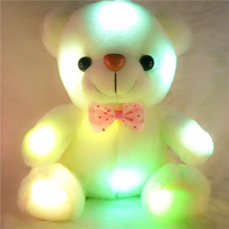 22 cm Nočné Svetlo Led Bleskom Plnené Plyšový Medveď Mäkké Bábiky Deti Hračka Narodeninám