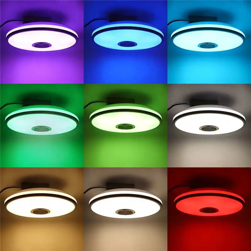 220V/85-220V Moderné RGB LED Stropné svietidlo Domov osvetlenie 72W APLIKÁCIU bluetooth Hudby Svetlo Spálňa Lampy Smart Žiarovka+Diaľkové Ovládanie