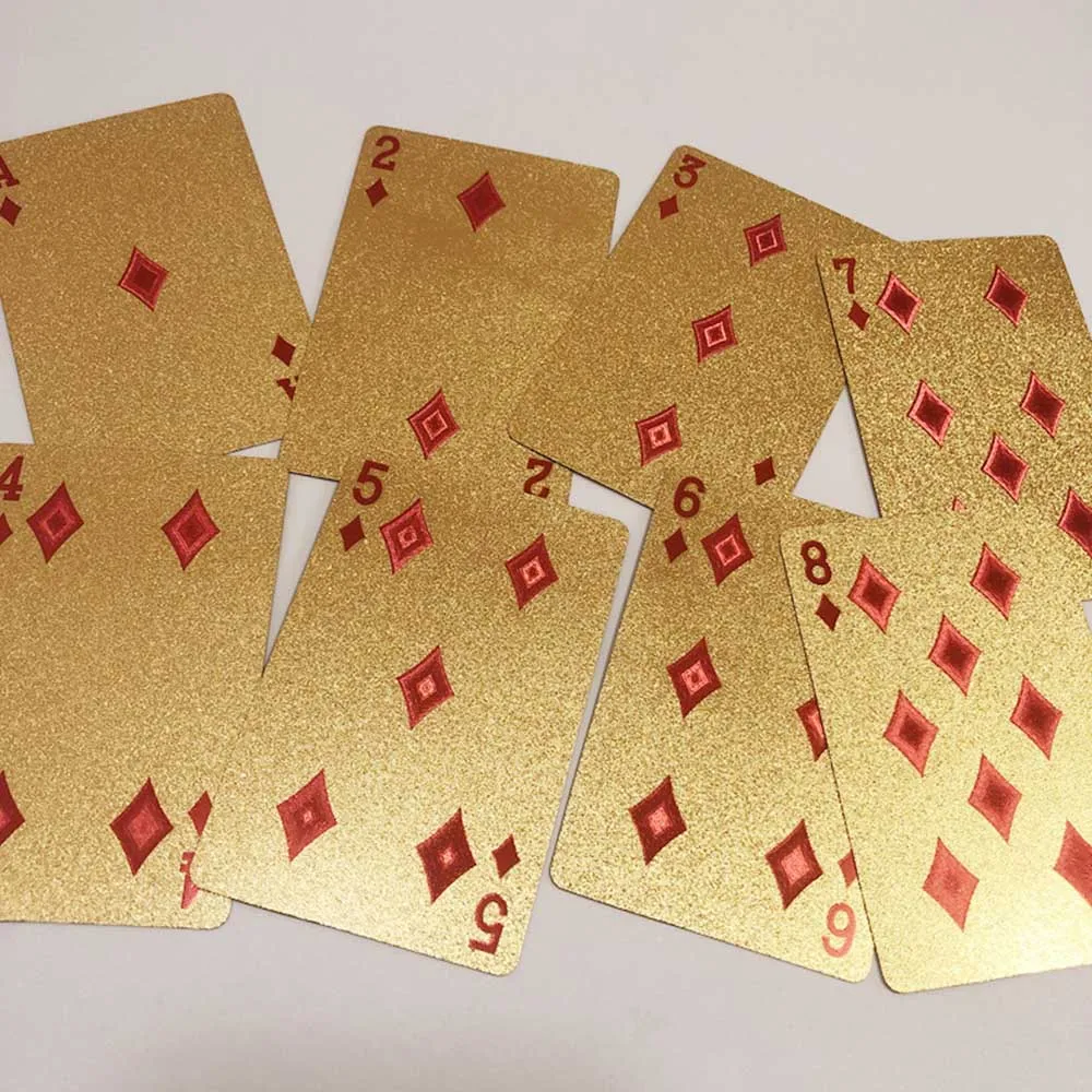 24K Zlatom, Hranie Kariet Poker Hry Palube Zlatej Fólie Poker Sada Plastových Magic Card Nepremokavé Karty Magic