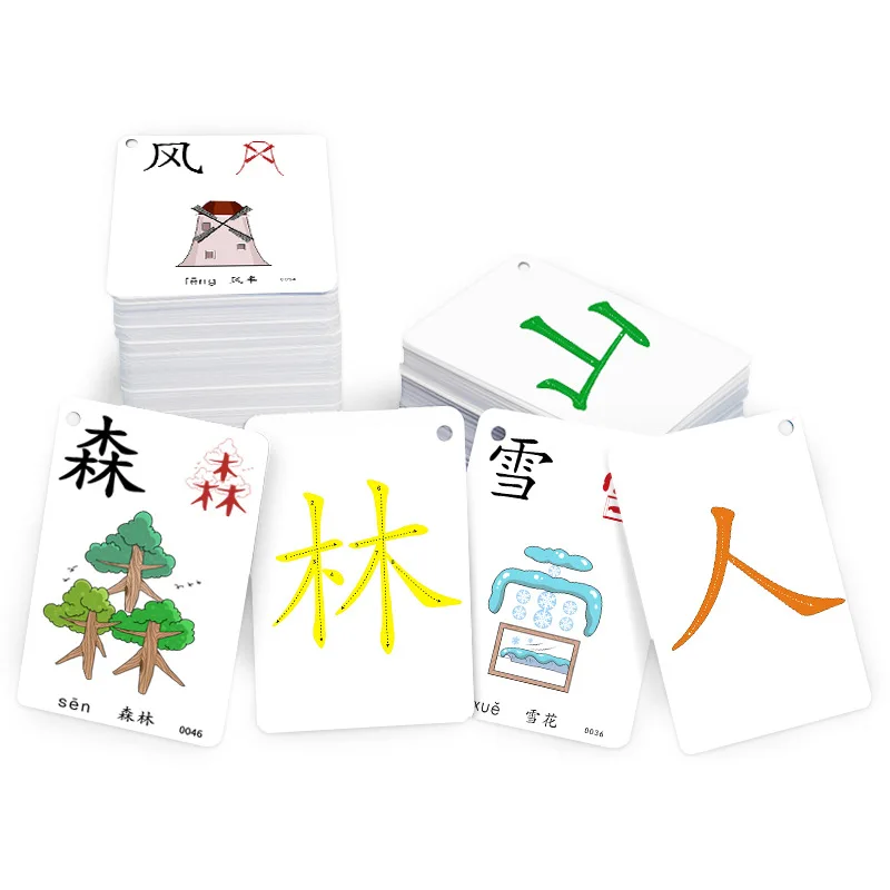 250Pcs Vzdelávania Čínske Slová Jazyka Flash Kariet Deti učia Karty Memory Game Vzdelávacie Hračka Karta pre Deti Knihy