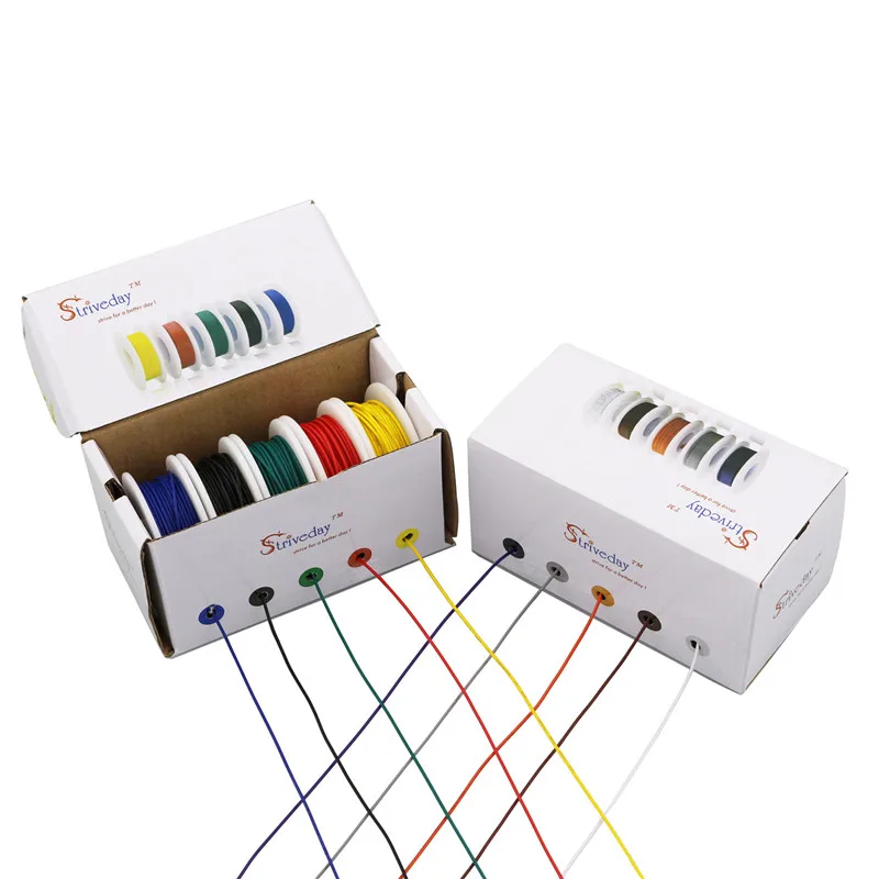 25m UL 1007 18AWG 5 farieb Mix box 1 box 2 balík Elektrických Drôtov Kábel Linka Leteckej spoločnosti Medi PCB Drôt