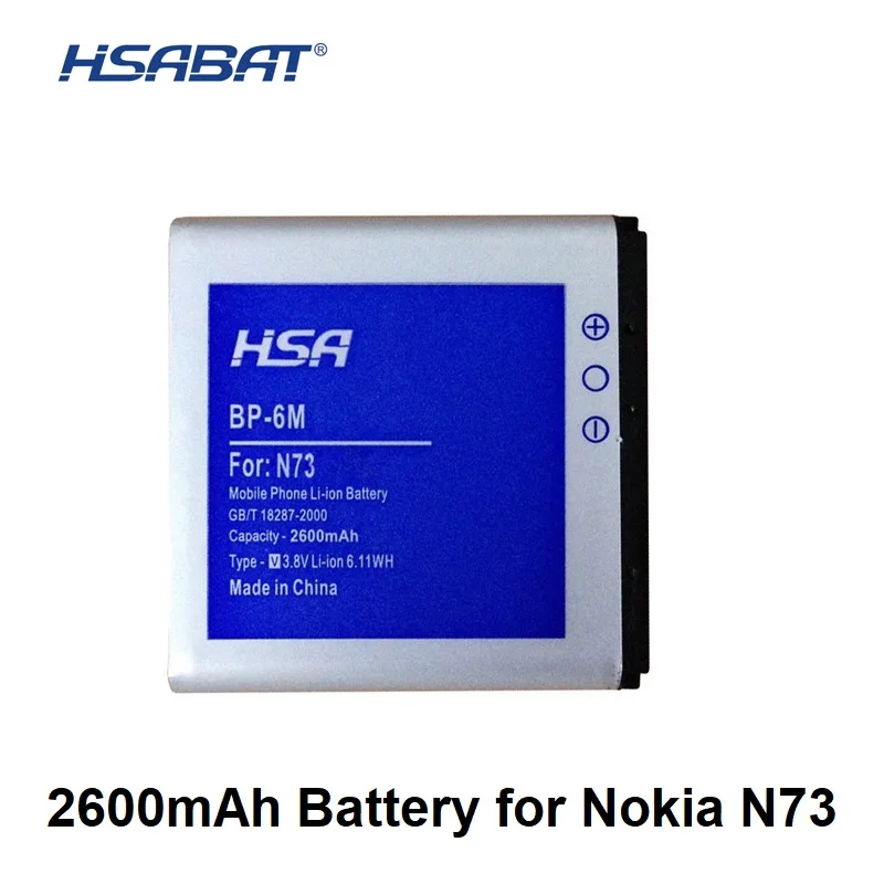 2600mAh BP-6M / BP 6M Vysoká Kapacita Batérie Použiť pre Nokia N73, N77 N93 N93S 3250 6151 6233 6234 6280 6288 6290 9300I 9300 BP6M
