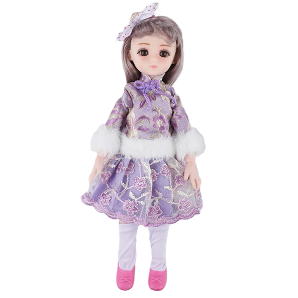 27 cm Módne Princezná Dievča Bábiku Obliecť a Make-Up Amerického Baby Doll s 3D Oči Deti Zábavné Hračky