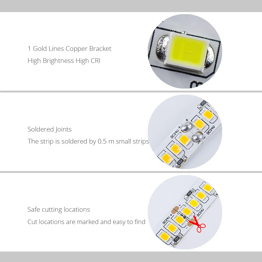 2835 LED pás 5M 1200 vysoký jas LED 12V LED Flexibilné PCB podsvietenie LED Biela Teplá Biela 240 LED/m