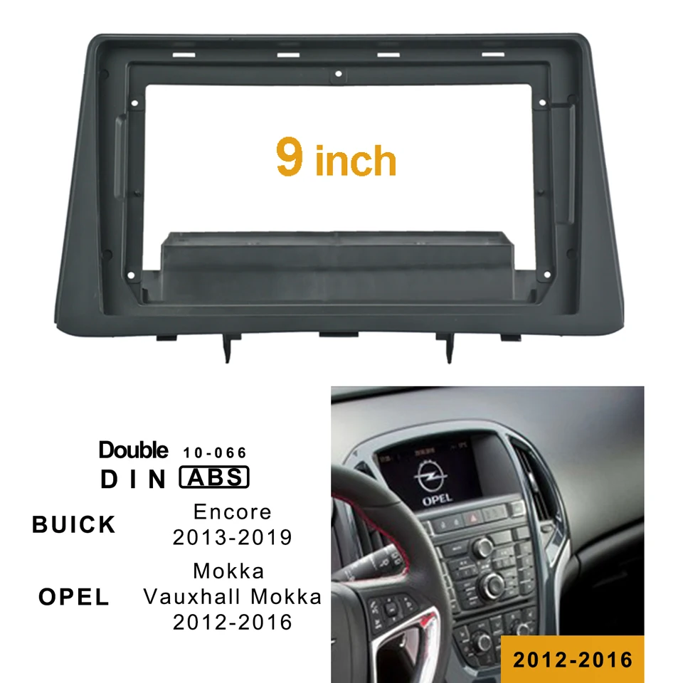 2Din Auto DVD Rám Montáž Audio Adaptér Dash Výbava Zostavy Facia Panel 9 Pre Opel Vauxhall Mokka 2012-2016 Dvojité Rádio Prehrávač