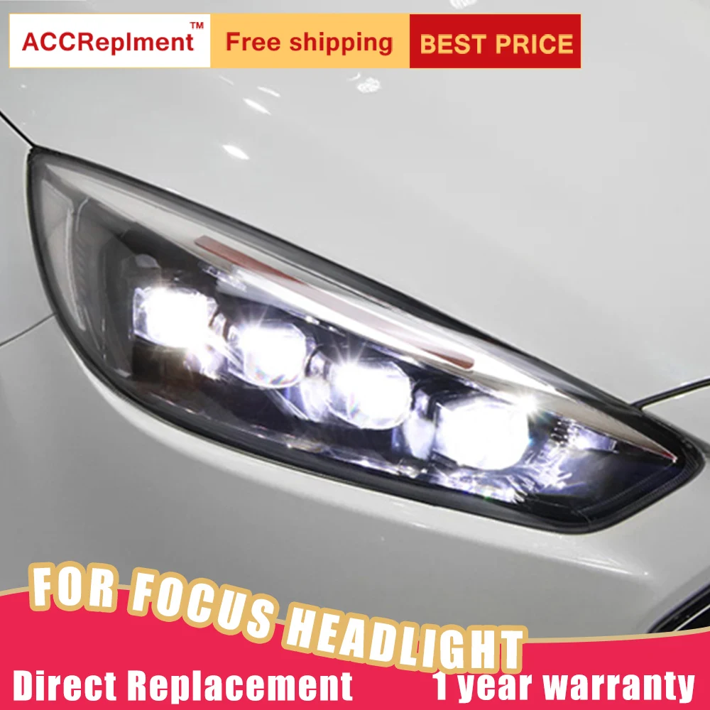 2ks LED Svetlá Na Ford Focus-2018 led auto svetlá Angel eyes Full LED Hmlové svetlá LED Svetlá pre Denné svietenie