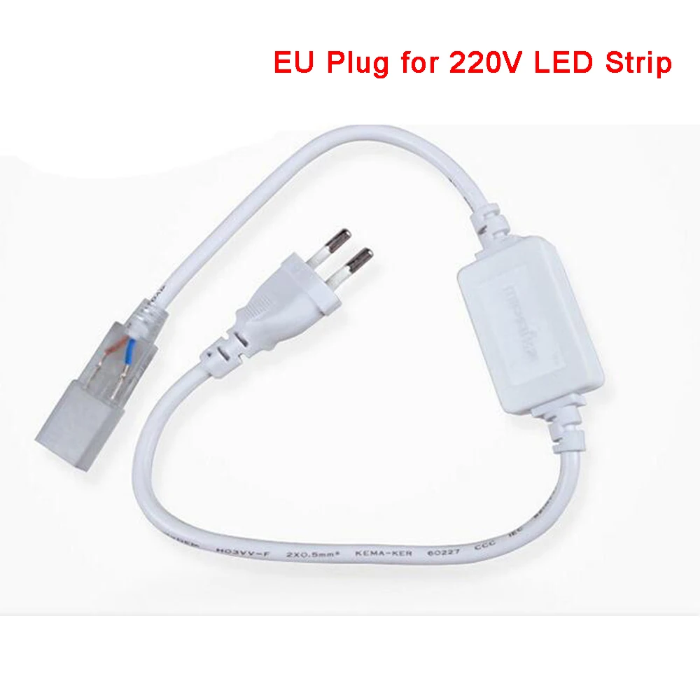 2pin 8 mm Kábel LED Pásy Svetla 5050 2835 3014 SMD 5630 Svetlo Bar Plug LED Lampa Pás Príslušenstvo EÚ Zástrčku S Ihlou 220V