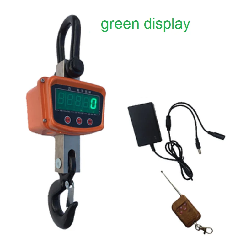 2T/2000kg Červená alebo zelená displej OCS elektrické digitálne odovzdanie žeriav stupnice s lítiová batéria a bezdrôtové diaľkové ovládanie