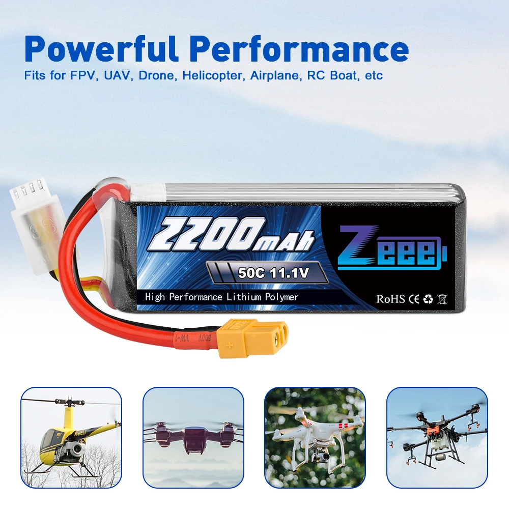 2units Zeee 2200mAh 3S 11.1 V 50C Lipo Batérie s XT60 Konektor Pre RC Quadcopter QAV250 Bezpilotné Lietadlo, Loď