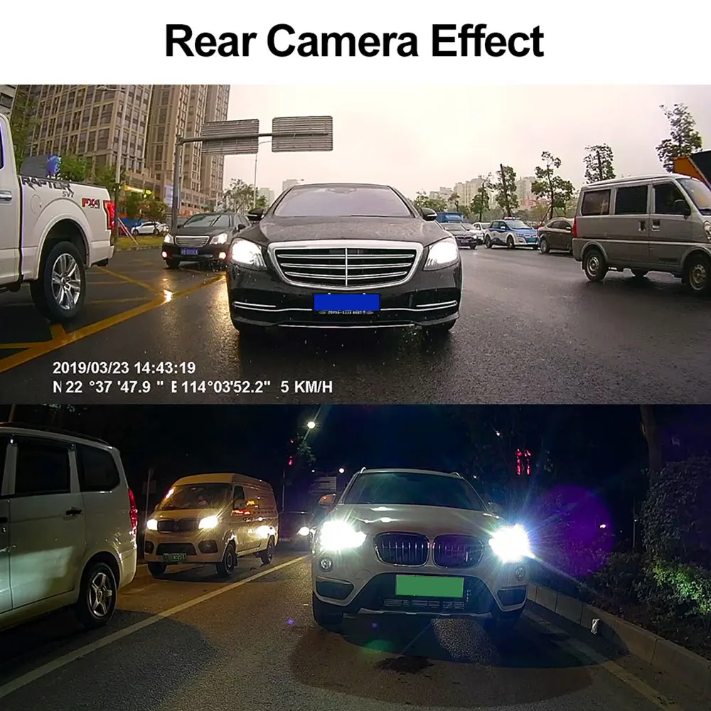 3-palcový Auto Dashcam Auta DVR Kamera S WIFI, GPS 1080P HD Displej, Nočné Videnie Dash Cam 24H Parkovanie Monitor parkovacia Kamera