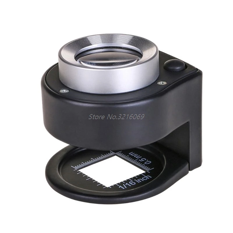 30X Optického Skla Objektívu 6 LED Full Metal Skladanie Bielizne Tester Loupe lupu Niť Počítadlo zväčšovacie sklo Whosale&Dropship