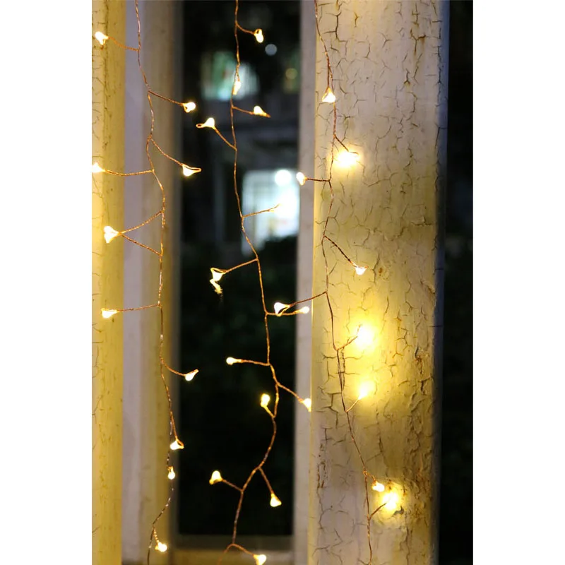 33ft 300LED Klastra String Svetlá Vetva Stromu Vonkajšie Medený Drôt Rozprávkových svetiel pre Cafe Bar Svadobné party Domáce Dekorácie Vianoce