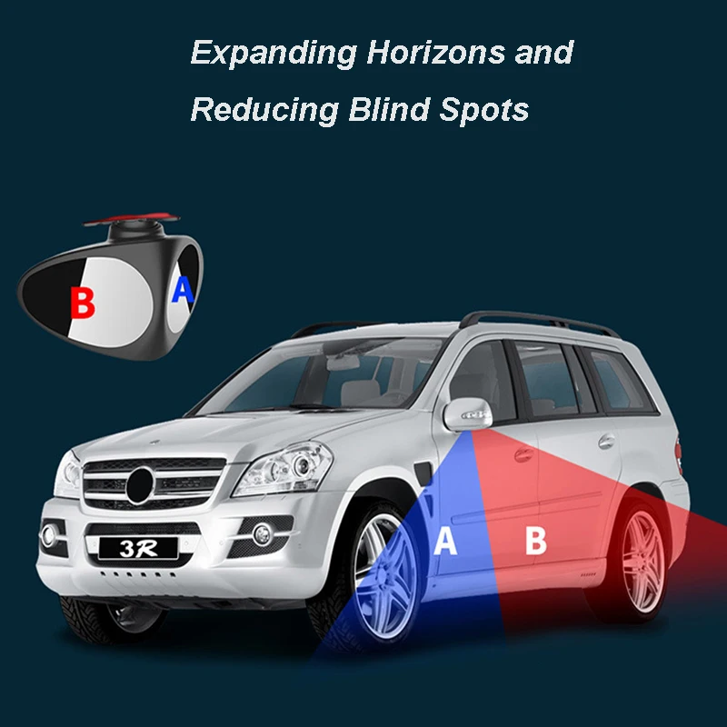 360 Stupeň Otáčania Nastaviteľný Auto Blind Spot Vypuklé Zrkadlo Spätné Zrkadlo Framless Blind Spot Zrkadlo Auto Styling