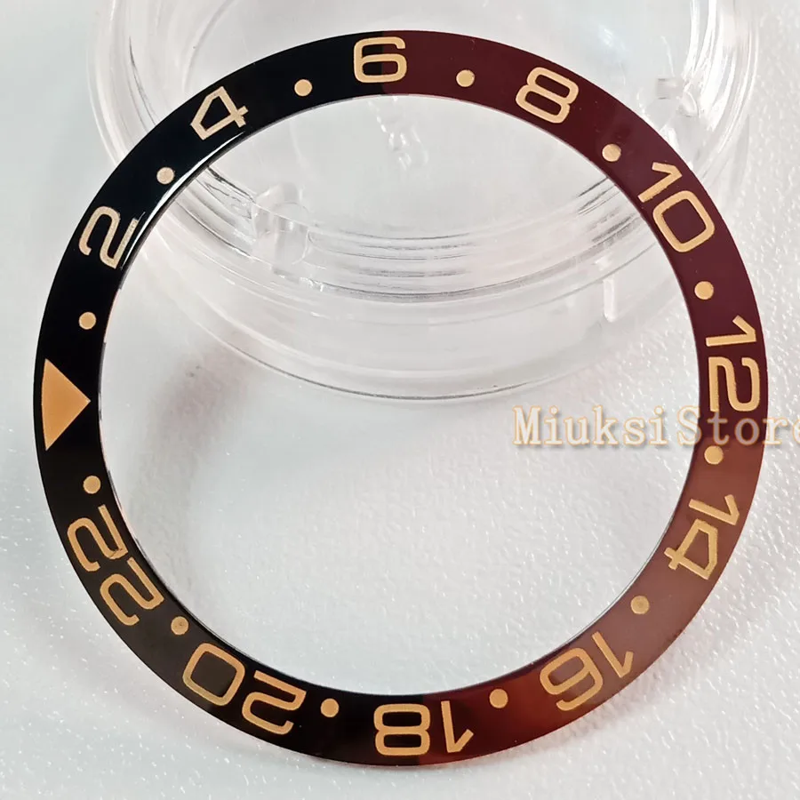 38mm new black keramická fazeta žltá digitálnej stupnice pre pánske / dámske' hodinky mechanické hodinky rámu