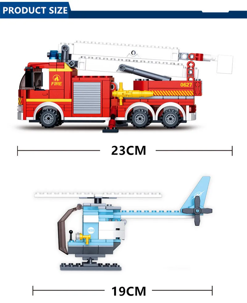 394Pcs Mesto Požiarne Nadzemné Platformu Požiaru Truck Model Stavebné Bloky Nastaviť Juguetes Vzdelávacie Tvorca Tehly Deti Hračky