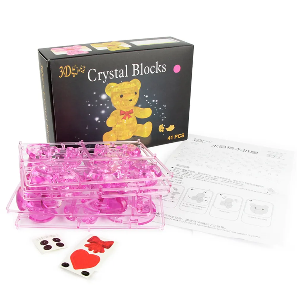 3D Crystal Puzzle Skladačka DIY Puzzle Medveď Modelu Vzdelávacích Stôl Office Classic Hračka Detí, Duševného Narodeniny Nový Rok Darček