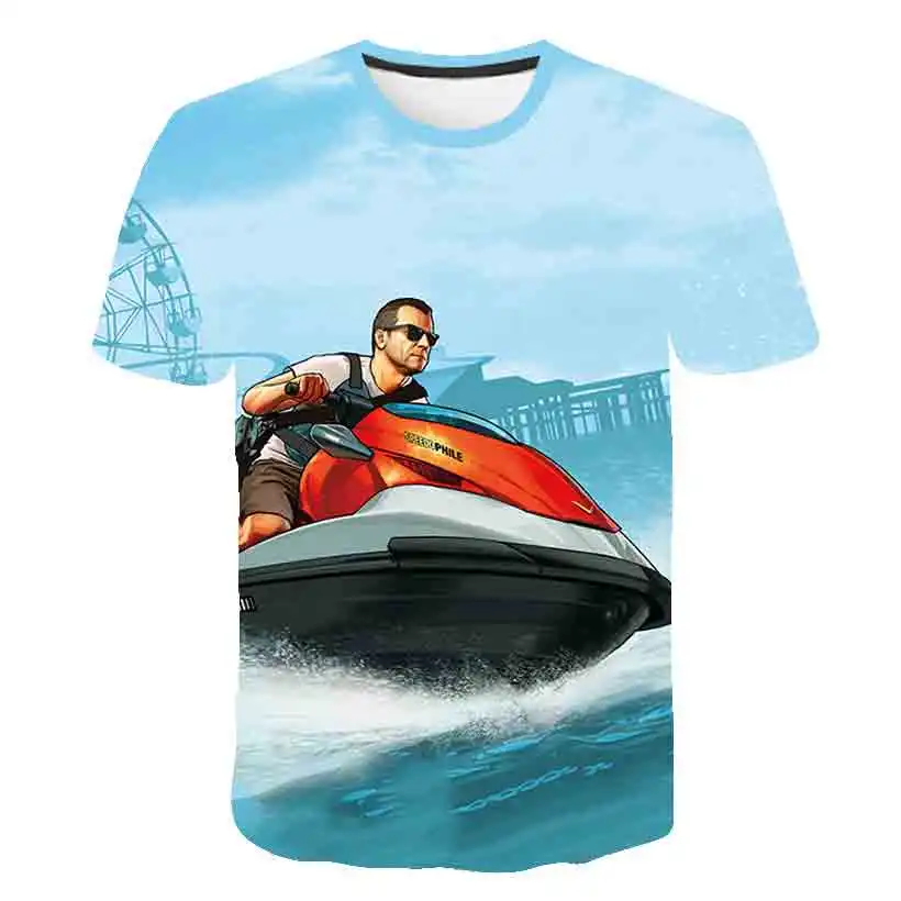 3D Grand Theft Auto Hry GTA 5 Chlapčenské oblečenie Letné Tričká Pohode Deti TShirt Farebné Tlačiť T-shirt v Tee Zábavné oblečenie