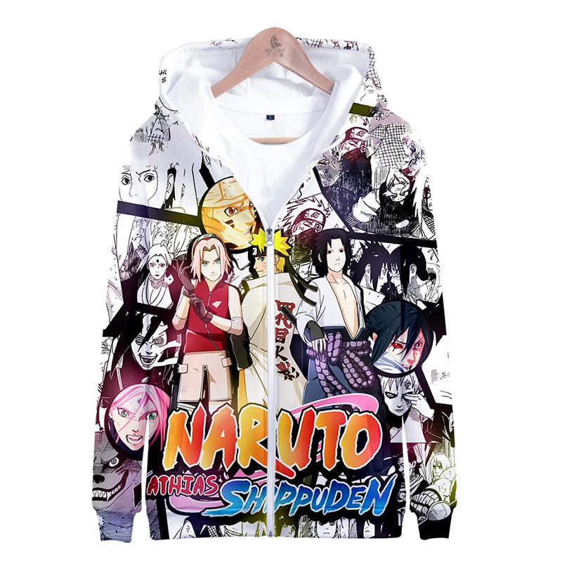 3d Kapucňou Japonské Anime Naruto Cosplay Kostým Muži Ženy Zips, Mikiny, Bundy Topy s Dlhým Rukávom Muž 3D Kapucňou Mikiny s Kapucňou