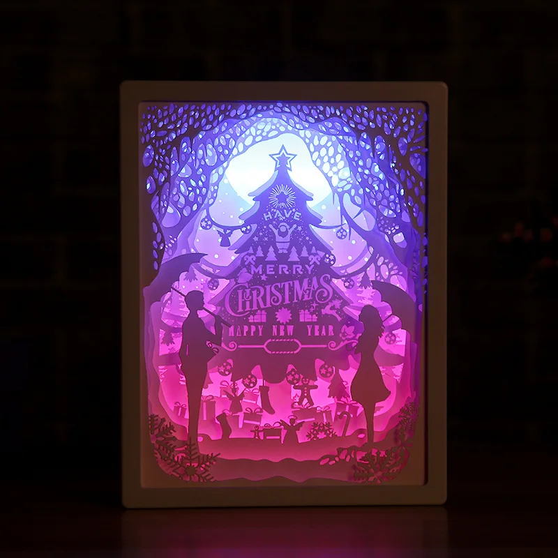3D Papier Rezbárstvo Nočné Osvetlenie, LED, Stolové Lampy, Spálňa Posteli Nočné Osvetlenie, Vianočné Halloween Vyrezávané Dekor Lampa Narodeninám