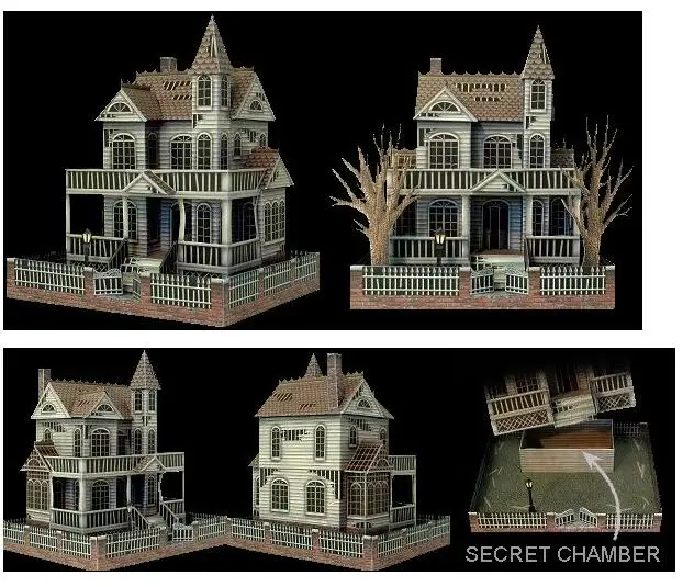 3D puzzle papier budovy model hračka ghost villa domu ručné práce dar 1pc
