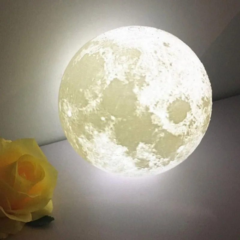 3D Tlač Nabíjateľná Mesiac Lampa LED Nočné Svetlo nápaditosť Prepnúť Svetlo Domáce Dekorácie Ľahký Dotyk Snímača Tri Režimy