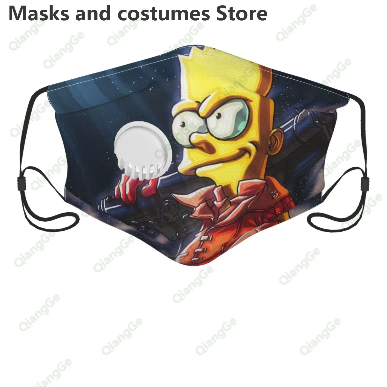 3d Vlastné Tlač Simpsonovci Dýchanie Ventil Maska Umyté Znovu Pm2.5 Zámočník Maska S Dýchaním Ventil Pre Dospelých, Deti
