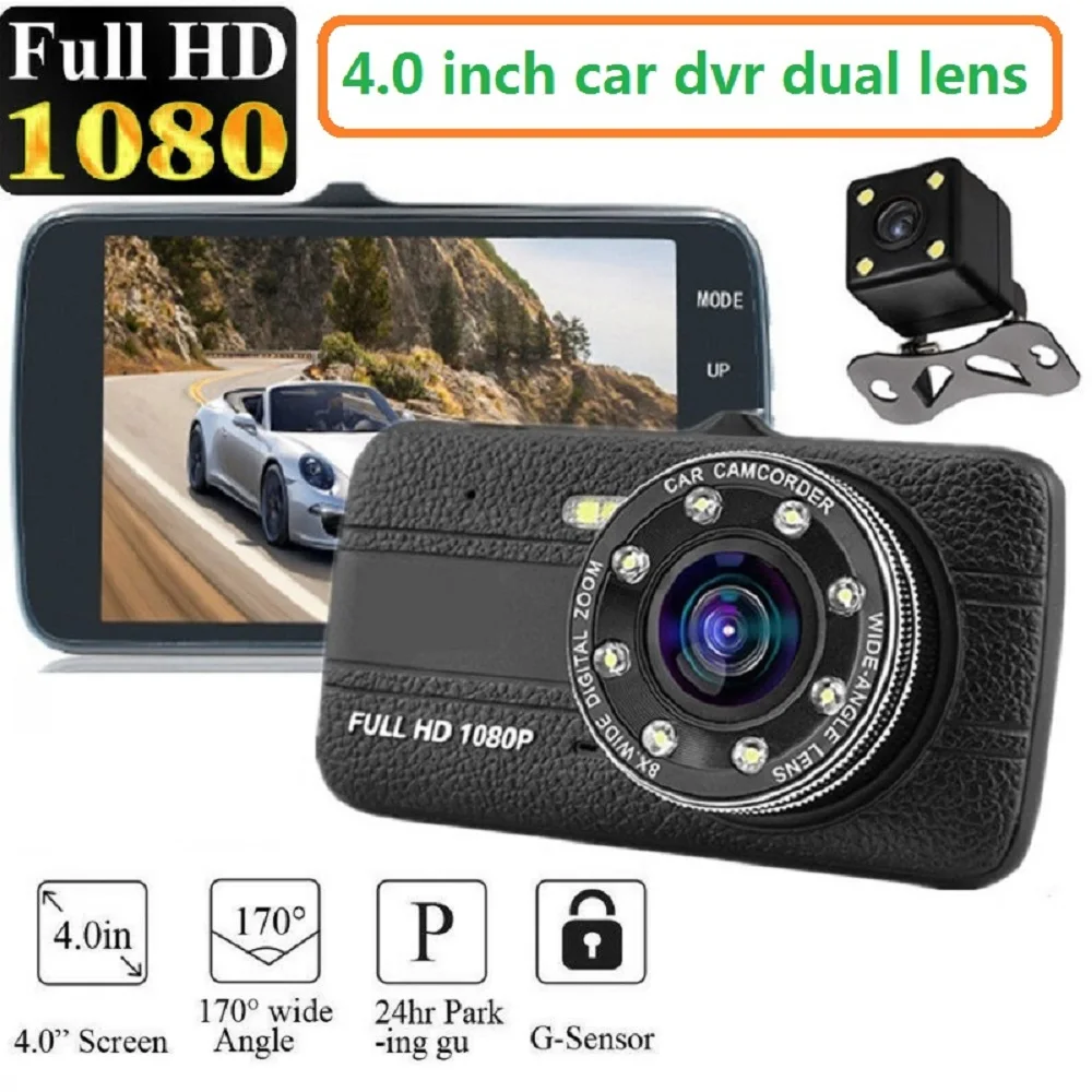 4.0 Palca s rozlíšením 1080P HD Dash Cam Auta DVR Kamera Rekordér S G-senzor 170 Stupňov Široký Pozorovací Auto Dashcam Nočné Videnie Videokamera