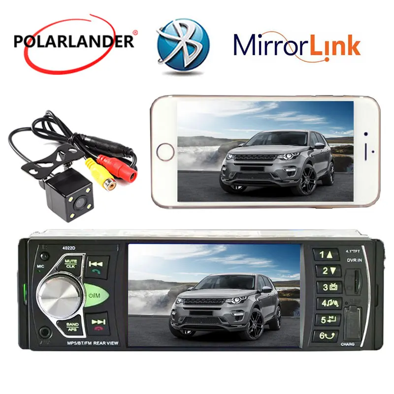 4.1 Palcový auto pásky Bluetooth Zrkadlo Odkaz Pre Android Telefónu MP5 Prehrávač, autorádio Autoradio FM/USB/SD/TF rádio kazetový prehrávač