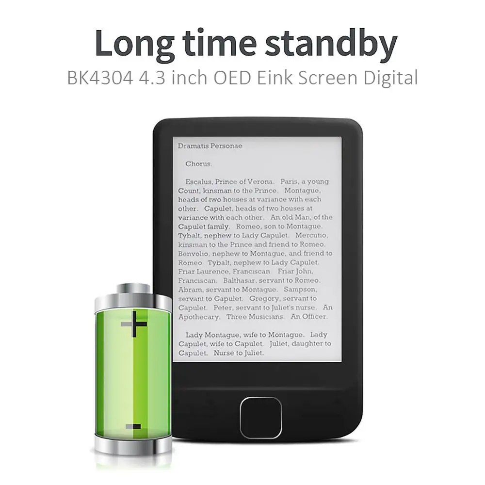 4.3 palec E-Ink Ebook Reader LCD Inteligentný E-reader 4/8/16GB Pamäť Elektronické Knihy, HD Digital E-book Multi-jazyková Podpora