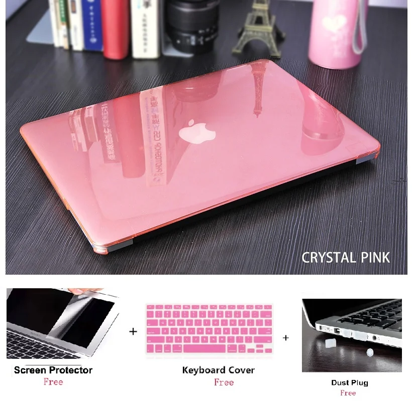 4 V 1 Crystal Notebook Prípade Kryt Klávesnice Pre Apple Macbook Pro Retina Dotykový Panel & ID Air13 Air11, Pro 12 13 15 Hard Shell