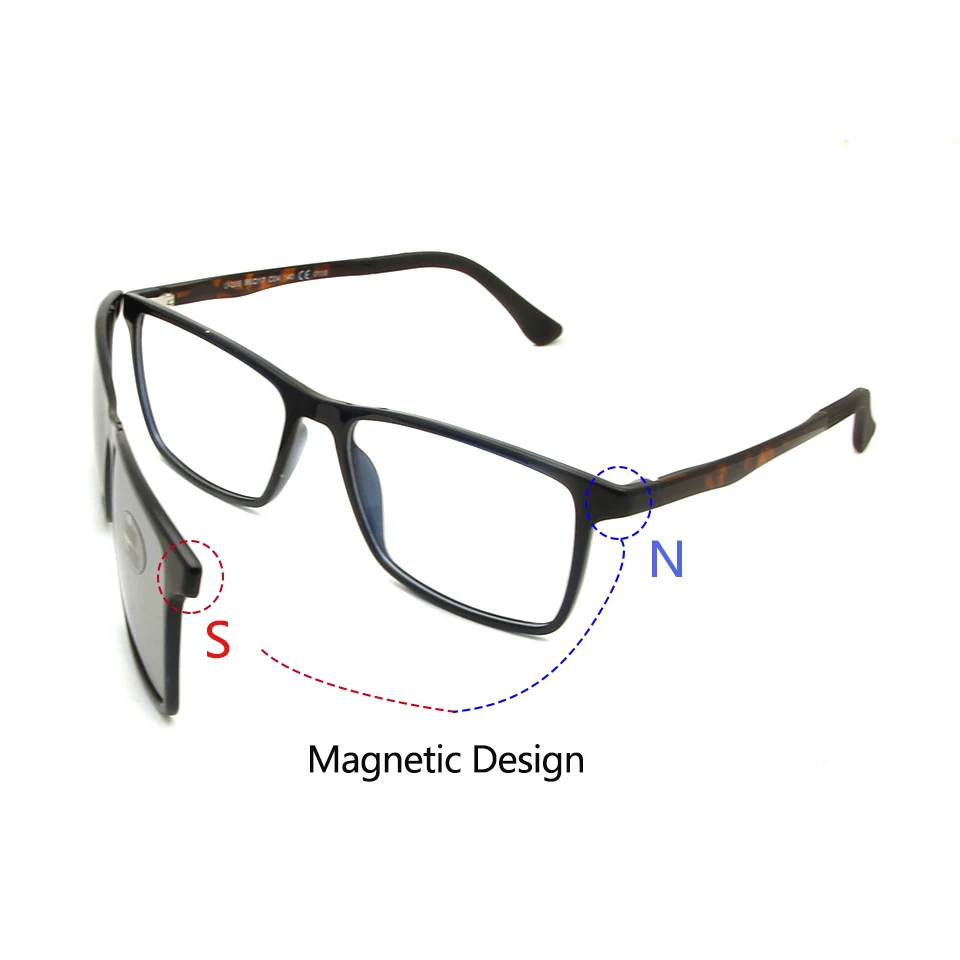 4 V 1 Magnet Polarizované Slnečné Okuliare Klip Na Počítači Objektív Úzke Magnetické Okuliare Muži Ženy Námestie Okuliare Ultem Okuliare