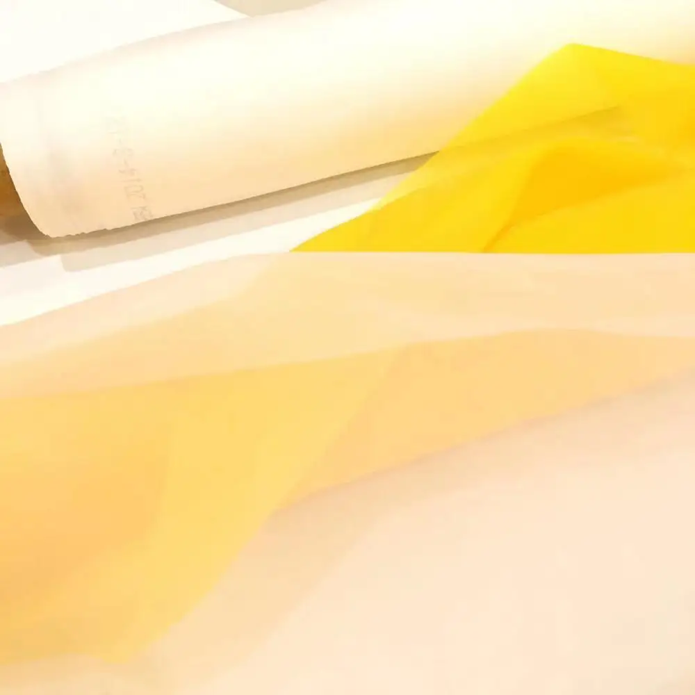40-420 Oka 165CM, Šírka 16T-165T Biela Žltá Polyester Hodváb sieťotlač Oka Textílie Handwork DIY Filter Čistý textil