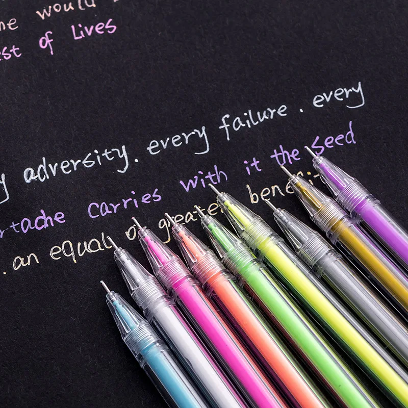 40 ks neutrálne perá set vysoký lesk farby strane účtu špeciálne farebné graffiti pero študent ceny gél atramentové perá, písacie potreby, veľkoobchod