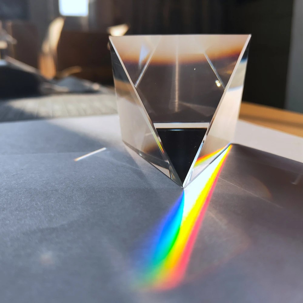 40 mm Pyramídy Rainbow Prism Optické Sklo Crystal Výška Pravouhlého Pyramídy Polyhedral Popularizácia Vedy Štúdia Študent