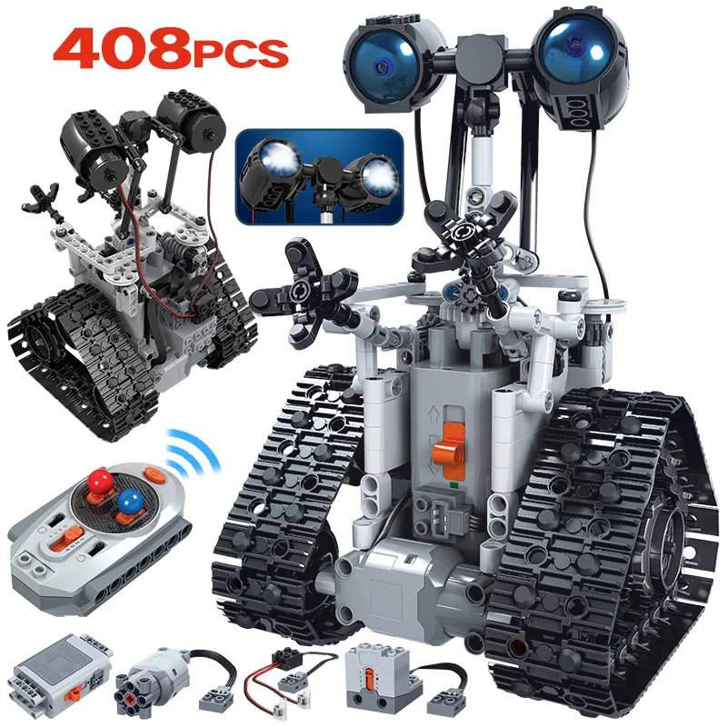 408PCS Mesto Kreatívne RC Robot Elektrické Stavebné Bloky Technic MOC Diaľkové Ovládanie Inteligentný Robot Tehly Hračky Pre Chlapcov