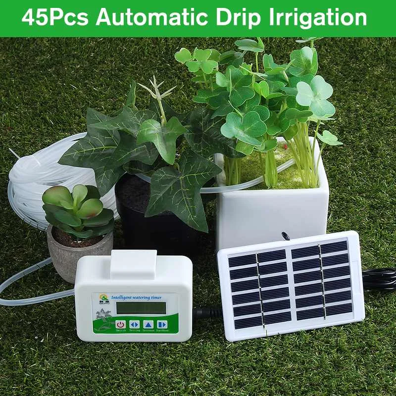 45Pcs 10M DIY Zavlažovanie Systéme Solar Automatické Zavlažovanie Záhrady Hadice Micro Kvapkové Zavlažovanie Súpravy s Nastaviteľným Drippers
