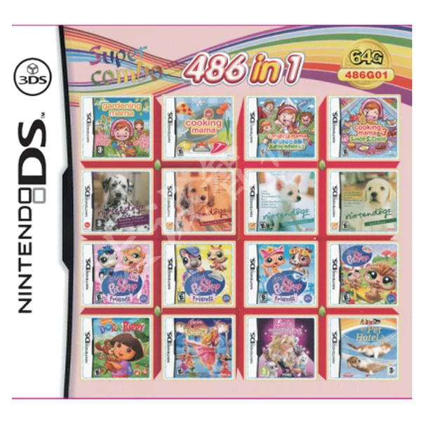 486 v 1 Video Hry Kazety pre Nintendo NDS NDSL NDSi 3DS 2DS Dievča Hry