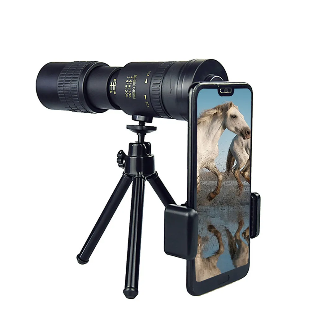 4K 10-300X40mm Super Zoom Teleobjektív Monokulárne Ďalekohľad Prenosné Vysoký Výkon Vonkajšie cestovného Ruchu Monokulárne Смартфоны iphone